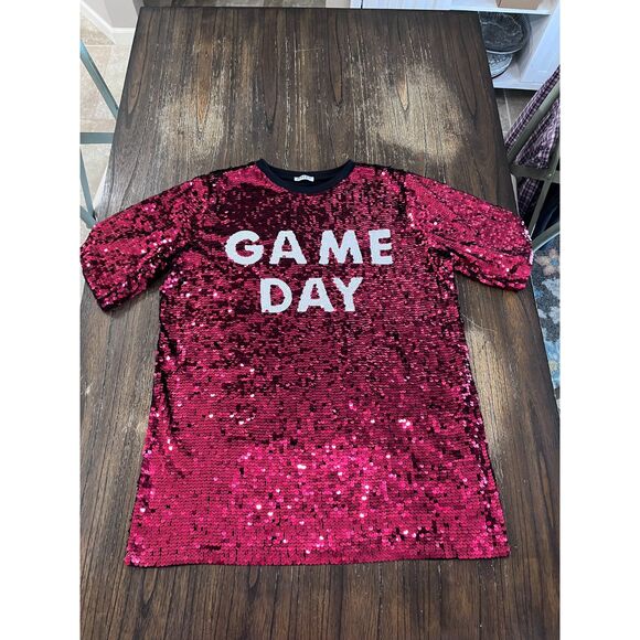 Sequin Game Day Why Dress Red and White - Picture 11 of 12